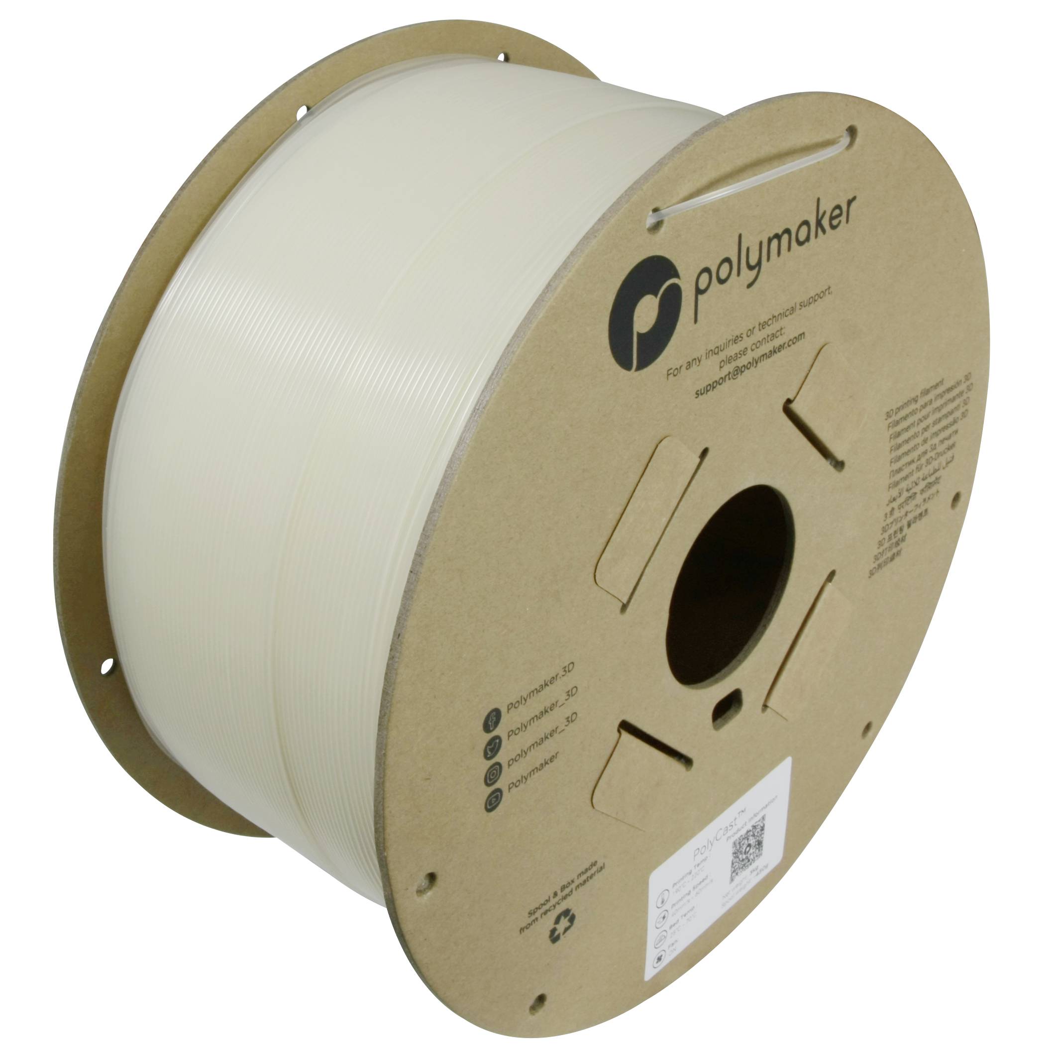 Polymaker PJ03003 PolyCast Filament PolyCast Investment casting, cire perdue 1.75 mm 3000 g Naturel, Natuur 1 stuk(s)