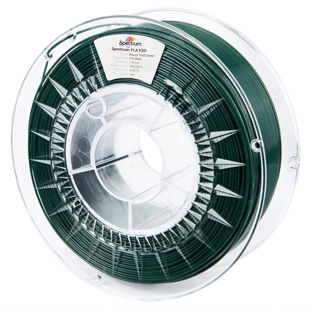Spectrum Filaments 81657 Filament ESD PLA ESD-veilig, Highspeed filament 1.75 mm 1000 g Power Tool Green, Groen 1 stuk(s)