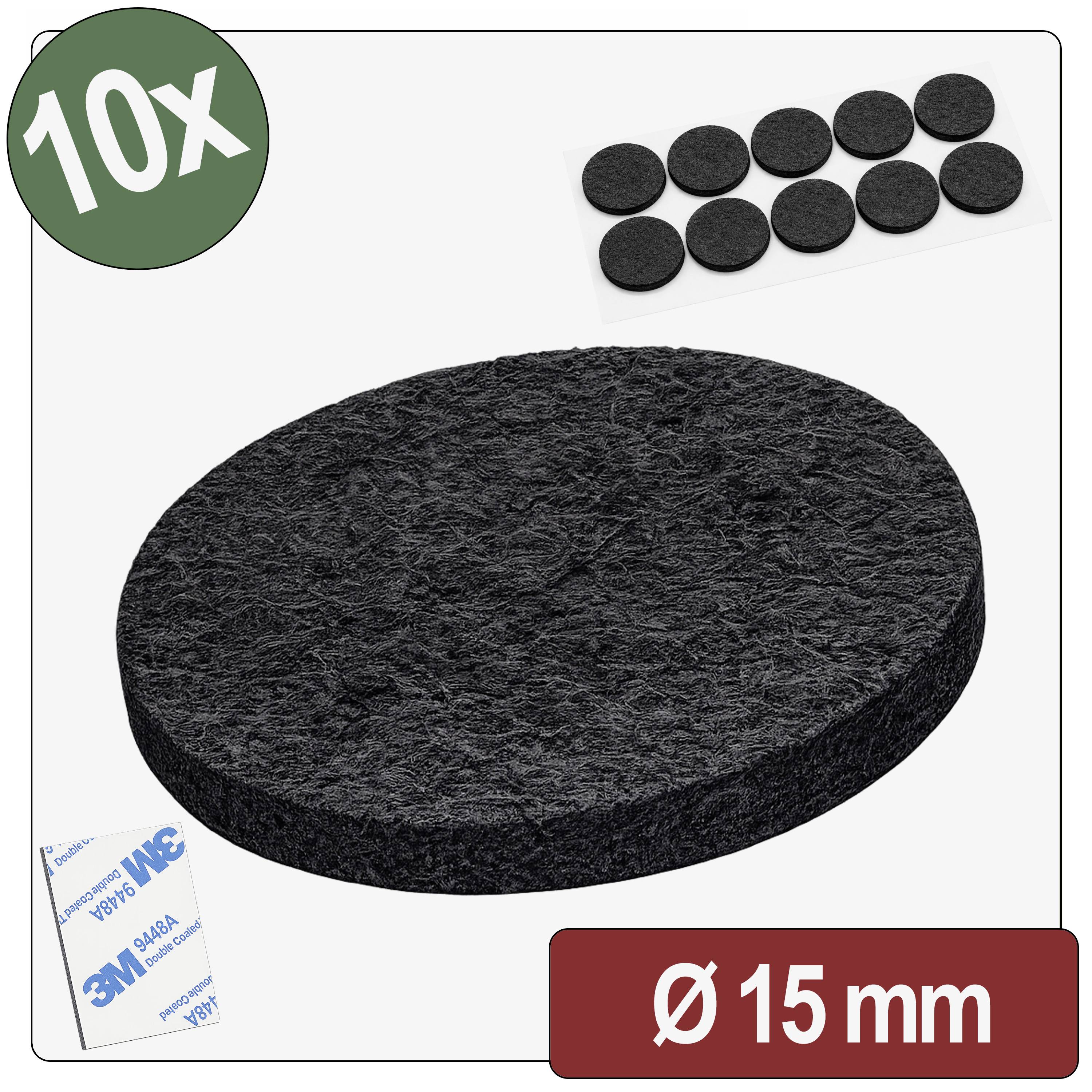 Quadrios 26SA125 Viltglijders Zelfklevend, Rond Zwart (&Oslash; x h) 15 mm x 4 mm 10 stuk(s) Piece