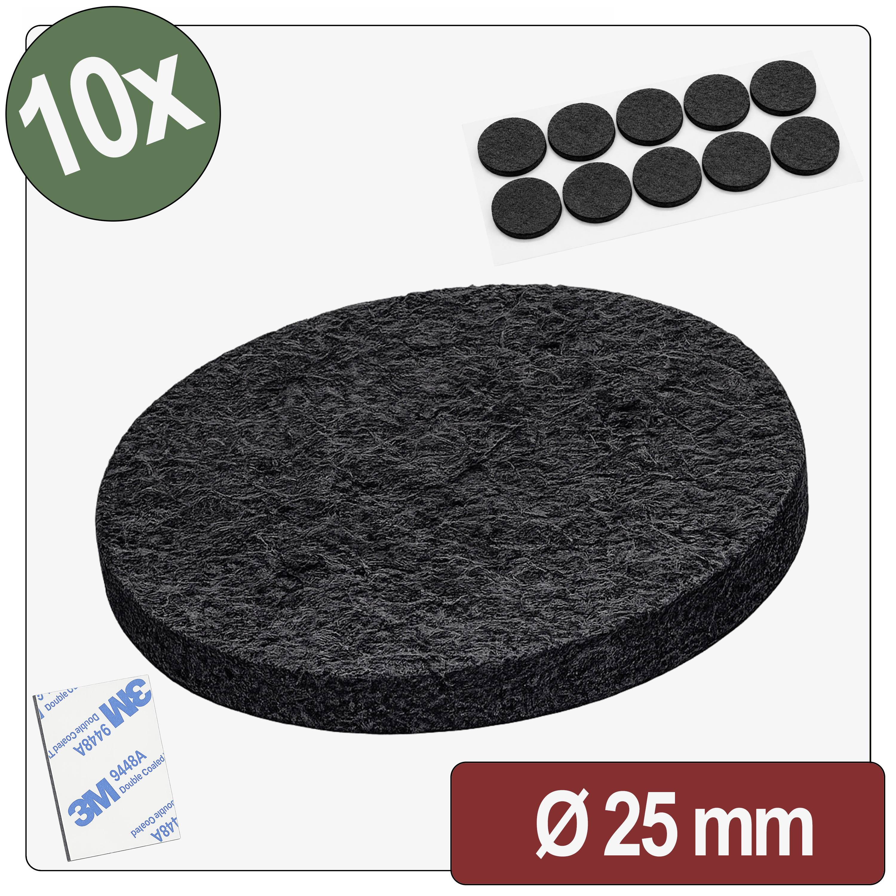 Quadrios 26SA127 Viltglijders Zelfklevend, Rond Zwart (&Oslash; x h) 25 mm x 4 mm 10 stuk(s)