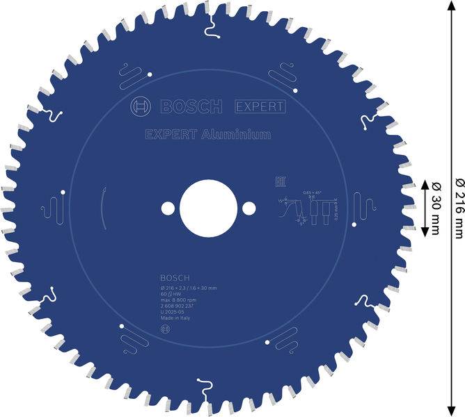 Bosch Accessories 2608902237 2608902237 pílový kotúč Počet zubov (na palec): 60 1 ks-1