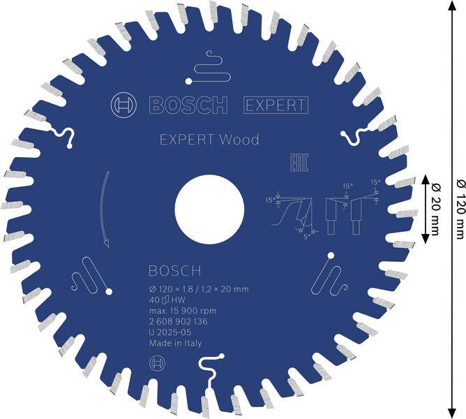 Bosch Accessories 2608902136 2608902136 pílový kotúč Počet zubov (na palec): 40 1 ks-1