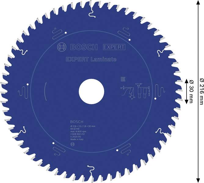 Bosch Accessories 2608902212 2608902212 pílový kotúč Počet zubov (na palec): 60 1 ks-1