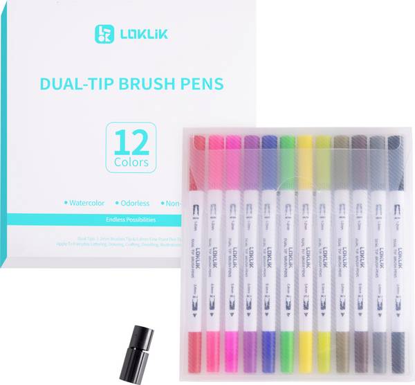 Loklik Dual Tip Brush Pens Ceruzka