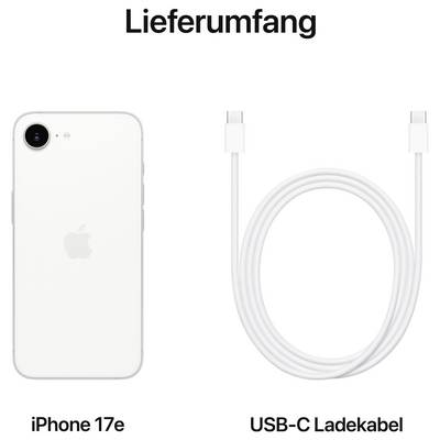 "Obsah balenia" zobrazuje iPhone 17e a nabíjací kábel USB-C.