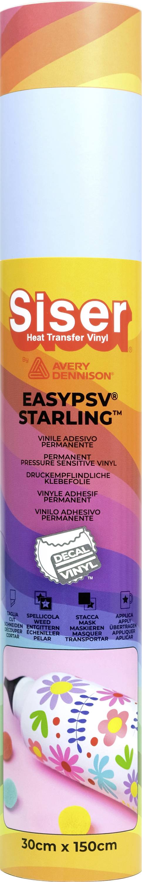 Rola Siser EasyPSV Starling vinylu s vibrantnou farbou a vzorom, určená na dekoratívne remeselnícke projekty.