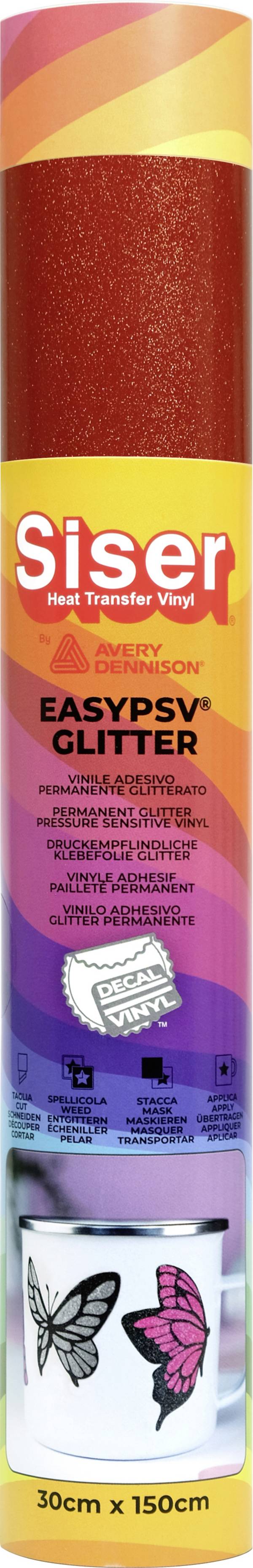 Siser selbstklebende Glitzerfolie   tehlovo červená