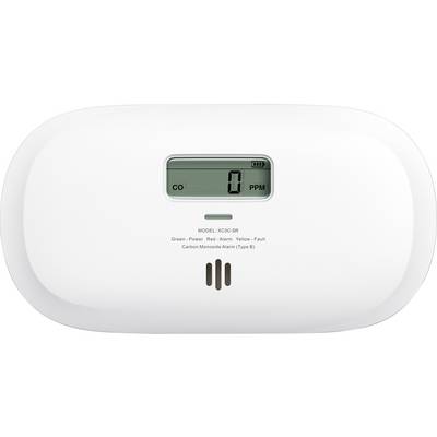Digitálny detektor oxidu uhoľnatého zobrazujúci na obrazovke „0 PPM", čo znamená, že nebol zistený žiadny oxid uhoľnatý.