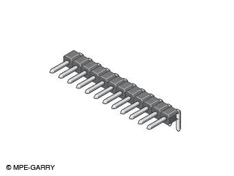 Schéma konektora zobrazujúca viaceré špecifikácie kolíkov a rozmery, vrátane rozstupov kolíkov (2,54 mm) a výšky izolátora (5,00 mm).