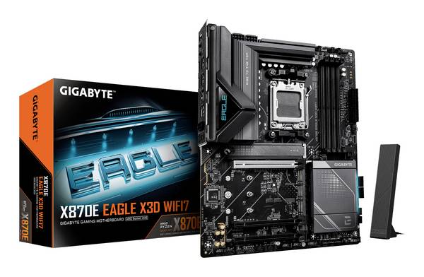 Gigabyte Gigabyte GA-X870E EAGLE X WF7 (AM5) (D) Základná doska Socket AMD AM5 Tvarový faktor ATX Čipová sada základnej dosky AMD® X870E