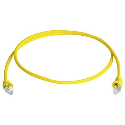 Žltý ethernetový sieťový kábel s RJ45 konektormi na oboch koncoch