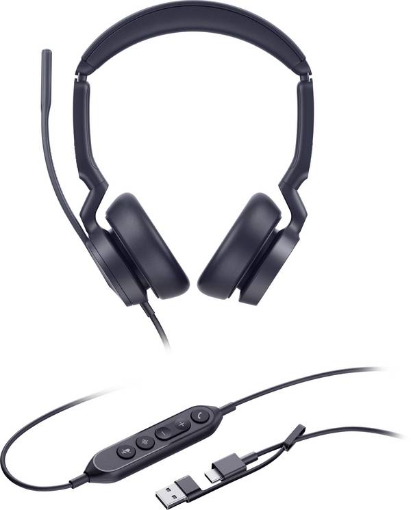 Yealink UH46 Dual UC USB-C/A Headset otvorená (On Ear) káblové, 1308183, stereo, čierna, Redukcia šumu mikrofónu