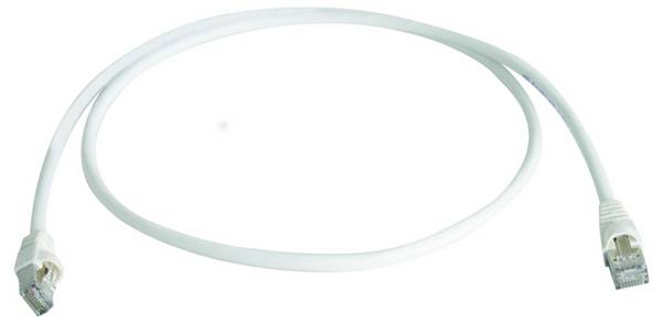 Telegärtner 100008274 RJ45 sieťové káble, prepojovacie káble CAT 6A S/FTP 2.00 m biela dvojžilový tienený, s ochranou, samozhášavý 1 ks