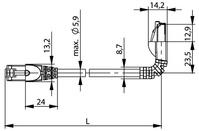 Telegärtner 100008502 RJ45 sieťové káble, prepojovacie káble CAT 6A S/FTP 3.0 m sivá samozhášavý, s priechodkou chrániac-1