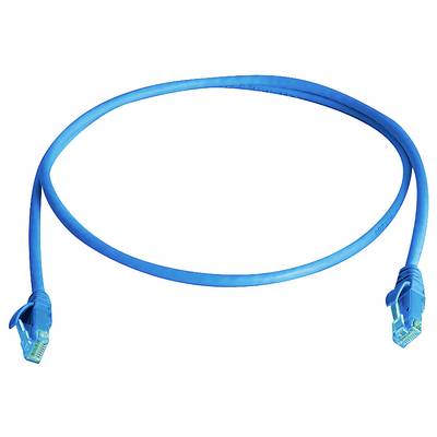 Telegärtner 100008720 RJ45 sieťové káble, prepojovacie káble CAT 6 5.0 m modrá samozhášavý, s priechodkou chrániacou pro-0