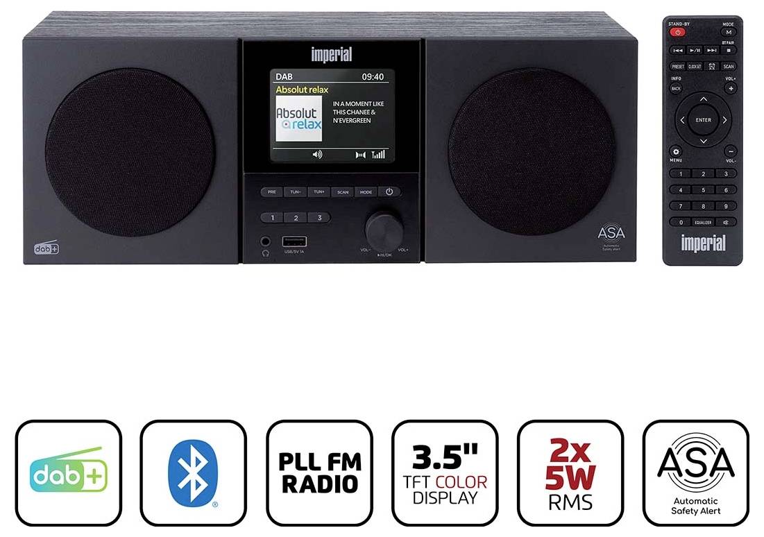 Imperial DABMAN 220 schwarz DABMAN-220BK stolný rádio, DAB+, FM, DAB+, čierna-6