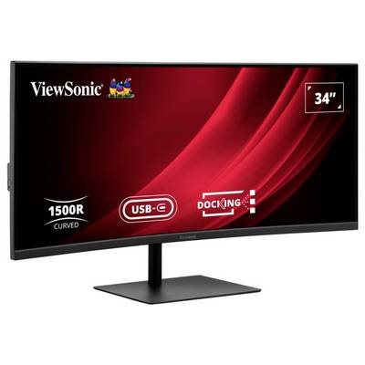 ViewSonic zakrivený monitor 34 palcov s USB-C a funkciami docking stanice, s krivosťou 1500R a elegantným dizajnom.