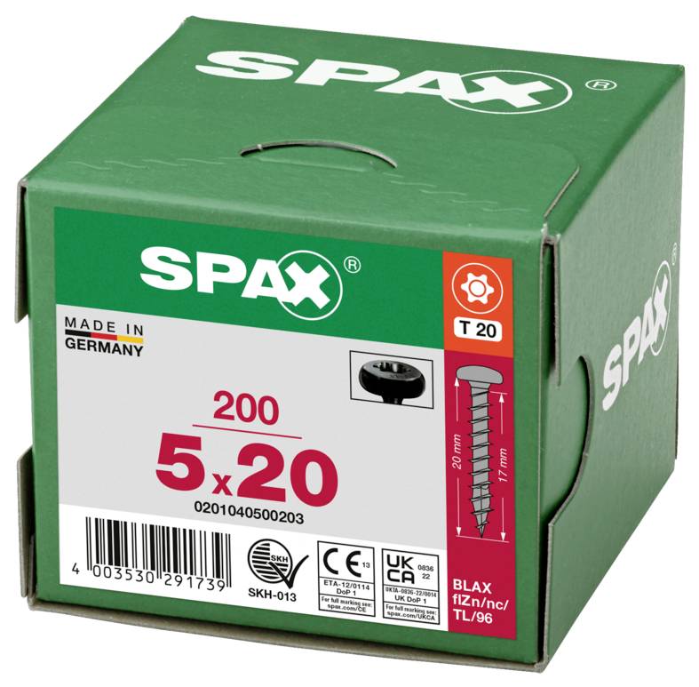 SPAX 0201040500203 skrutka zo zápustnou hlavou 5 mm 20 mm T-STAR plus ocel 200 ks-3