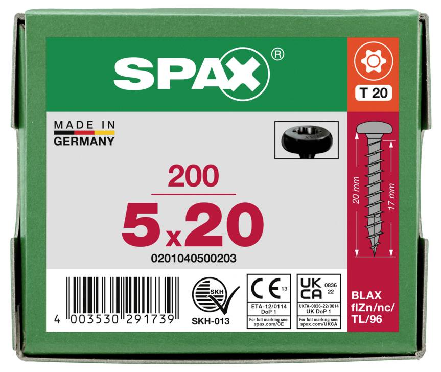 SPAX 0201040500203 skrutka zo zápustnou hlavou 5 mm 20 mm T-STAR plus ocel 200 ks-4