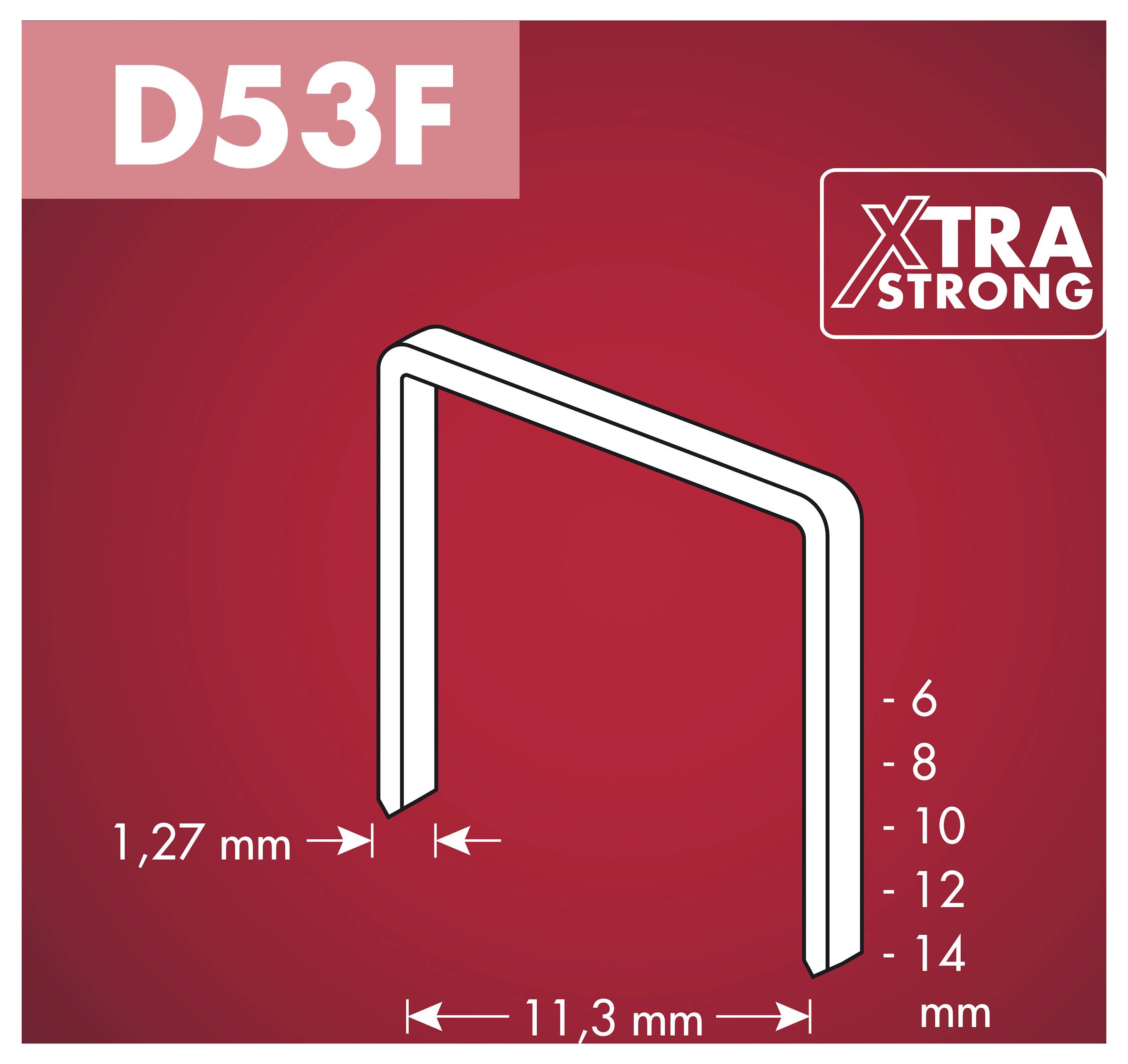 Sponky Arrow Tacker D53F, ploché drôtené sponky z nehrdzavejúcej ocele V2A 6 mm, 500 ks. 500 ks Arrow Tool Group 385349-1