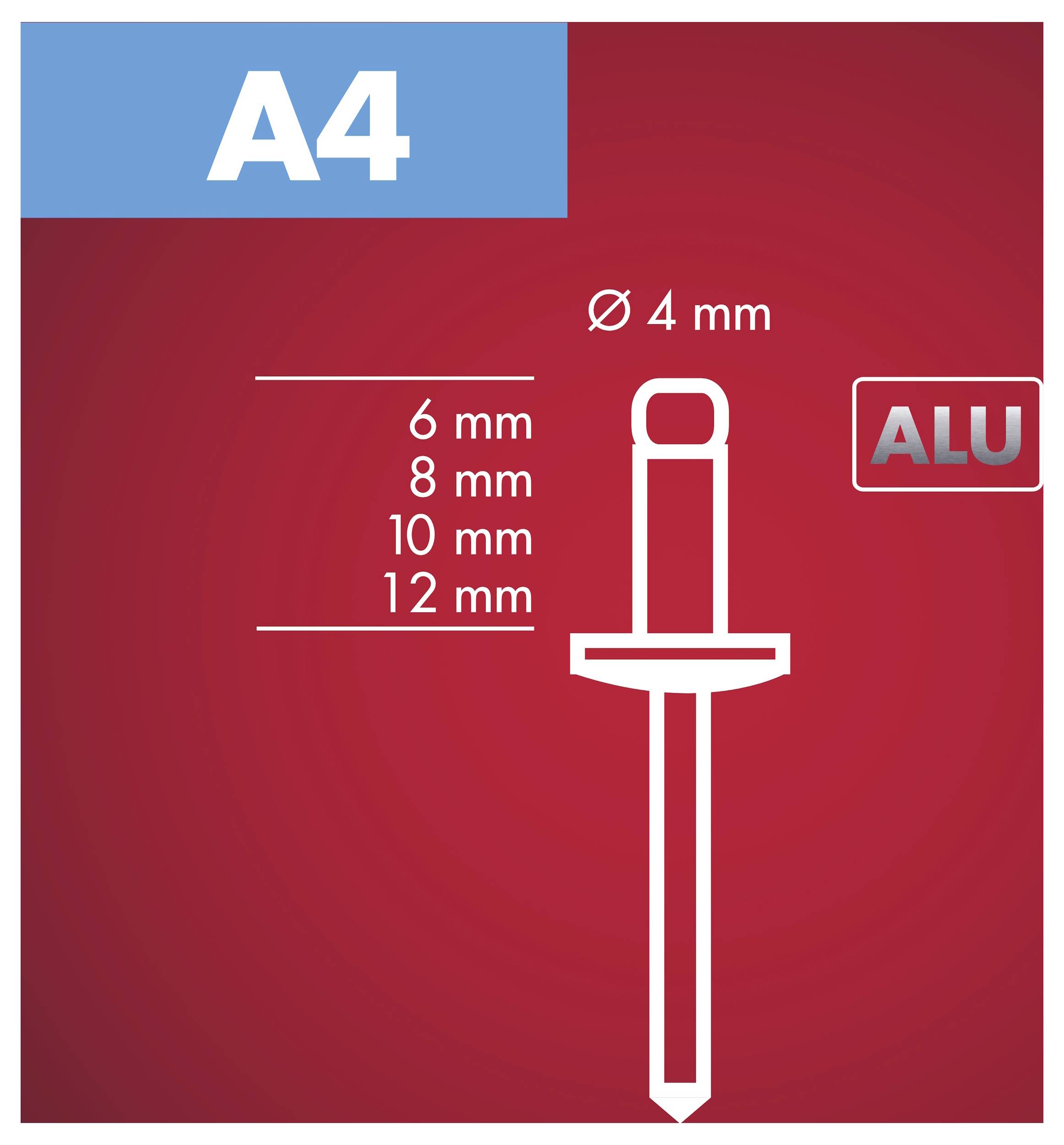 Arrow Tool Group 724117 slepý nit (Ø x d) 4 mm x 8 mm hliník hliník RA 4 X 8 ALU 100ST 100 ks-2