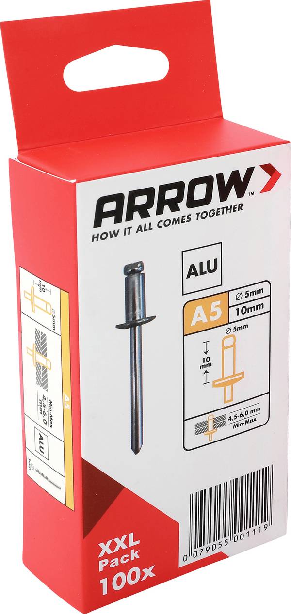Arrow Tool Group 001119 slepý nit (Ø x d) 5 mm x 10 mm   hliník hliník RA 5 X 10 ALU 100ST 100 ks