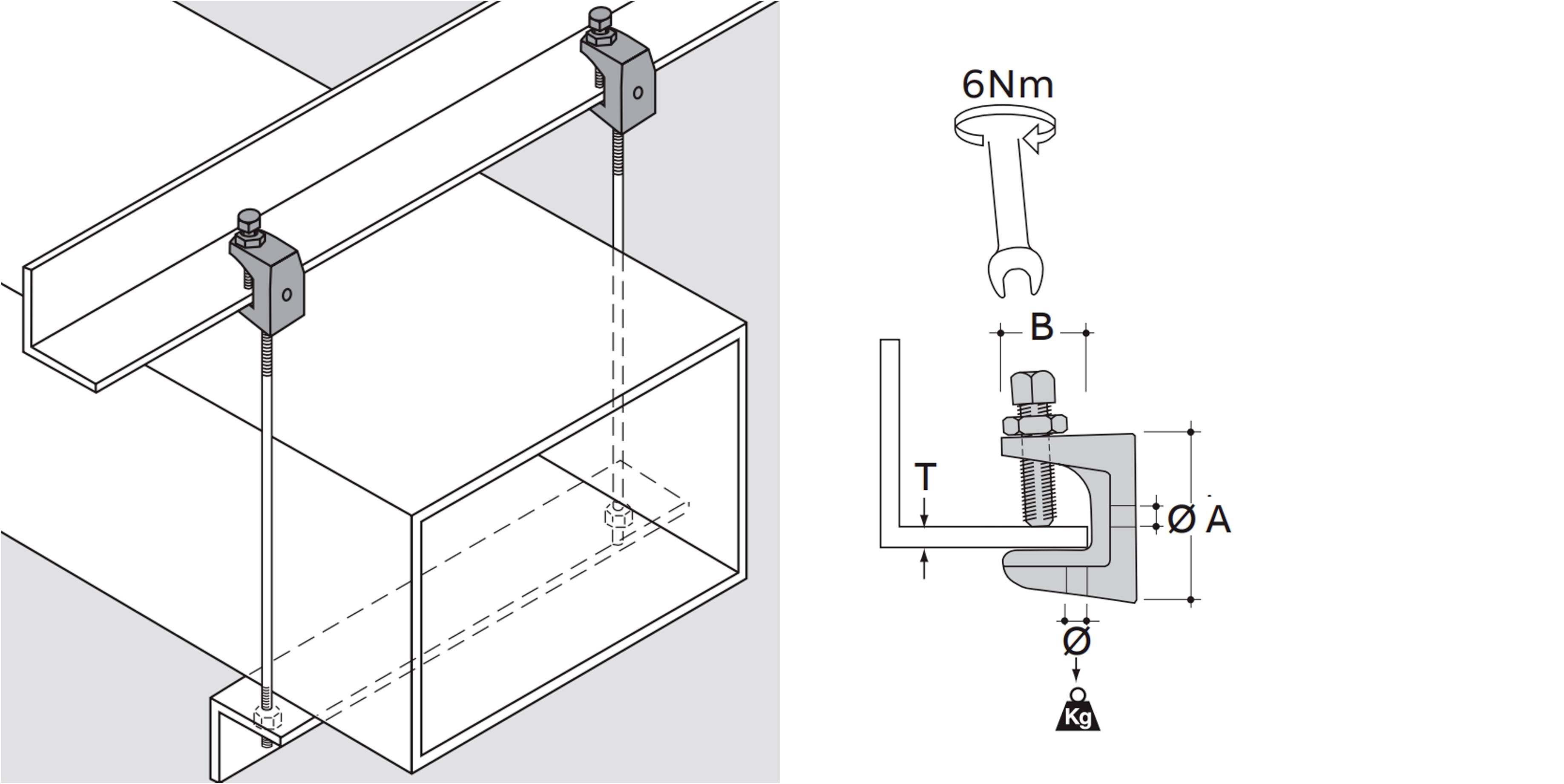 ABB BH-6T E-Klips Tr&auml;gerschraubklammer Balkklem 40 mm Verenstaal 7TCA084220R0070 25 stuk(s) (l x b) 40 mm x 22 mm