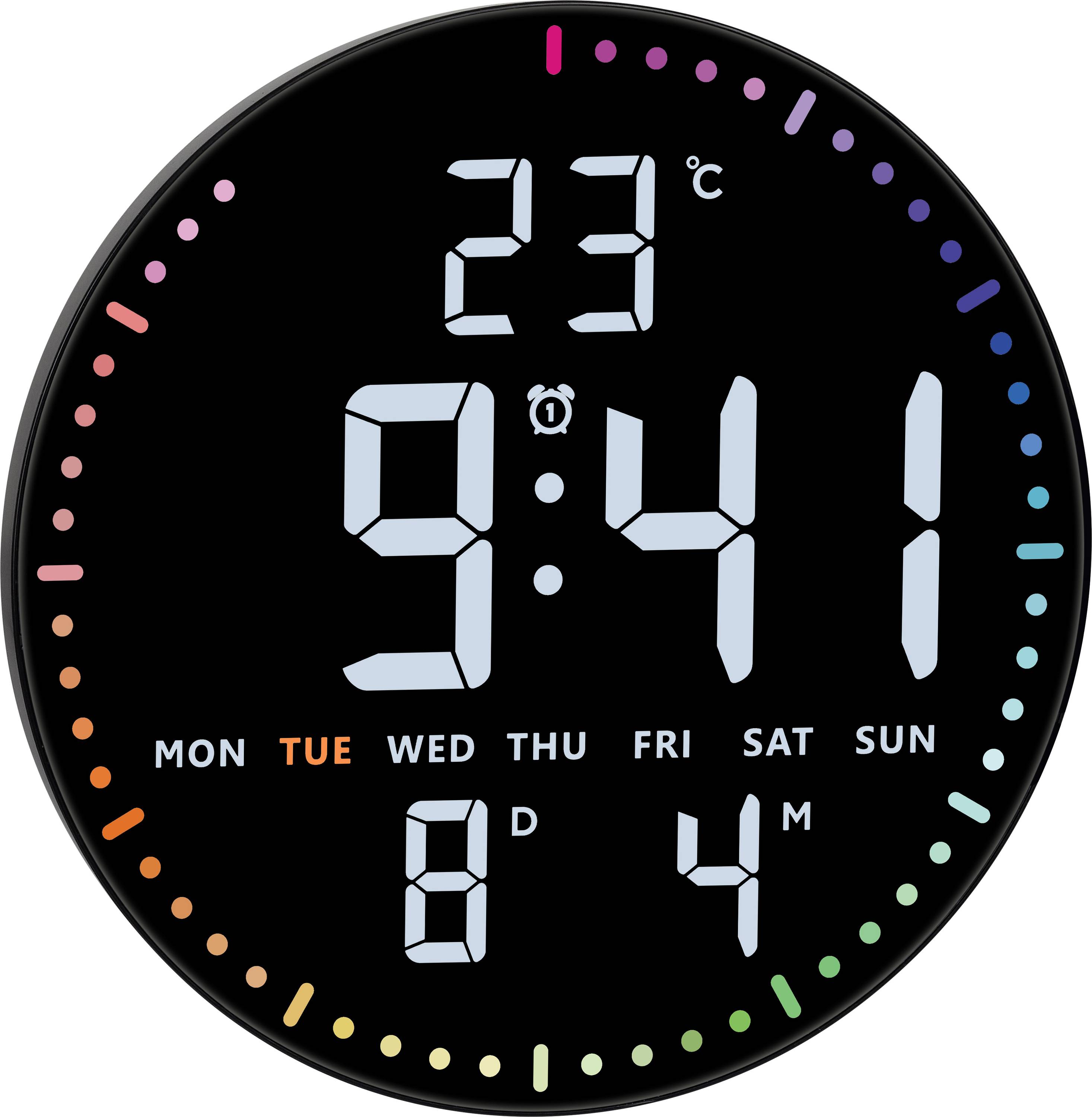 TFA Dostmann 60.4002.01 Wandklok Kwarts 32 mm x 255 mm Zwart Groot display
