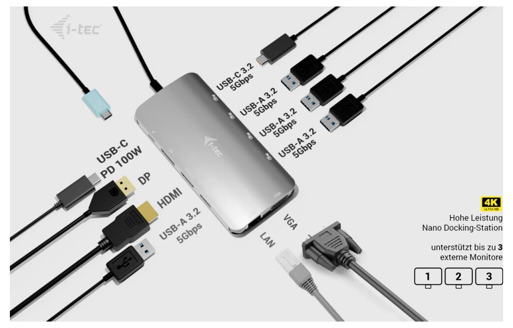 i-tec C31NANOTRIDOCKPD dokovacia stanica na notebook (repasovaná)-12
