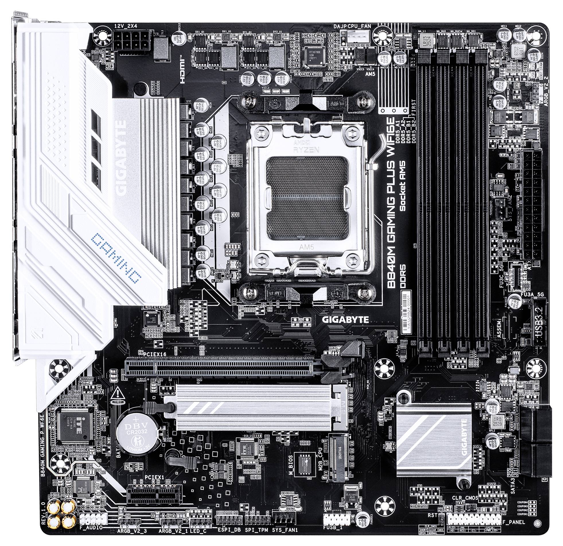 Gigabyte B840M GAMING PLUS WIFI6E Základná doska Socket AMD AM5 Tvarový faktor Micro-ATX Čipová sada základnej dosky AMD-1