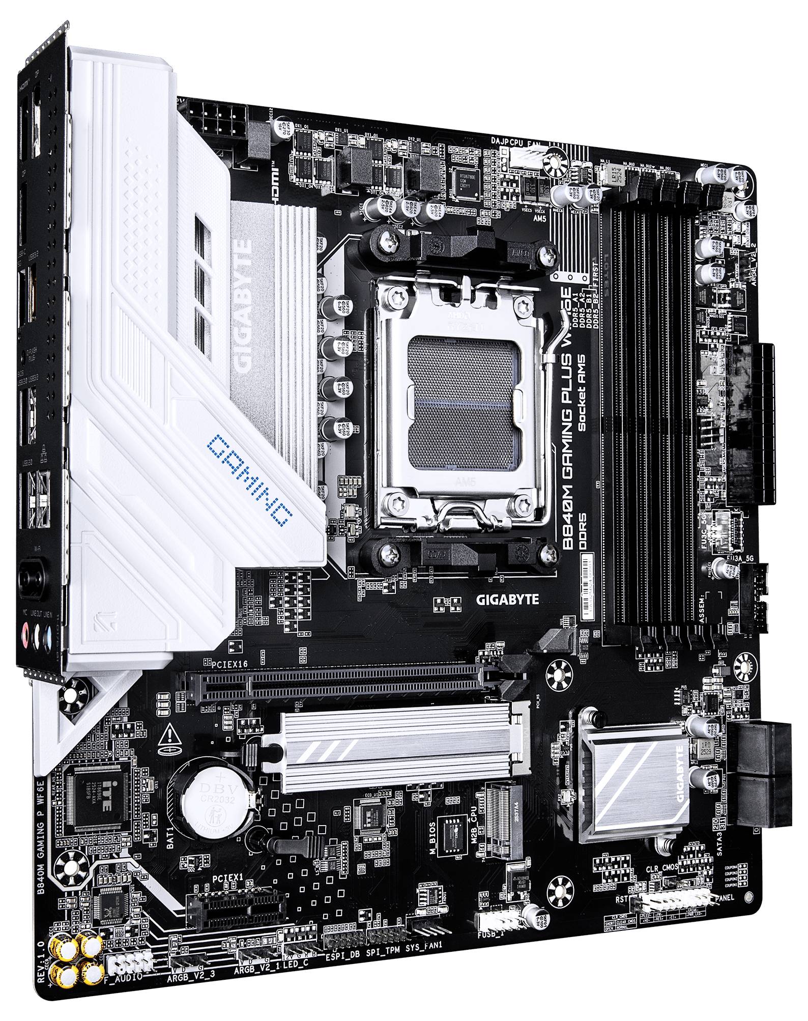 Gigabyte B840M GAMING PLUS WIFI6E Základná doska Socket AMD AM5 Tvarový faktor Micro-ATX Čipová sada základnej dosky AMD-2
