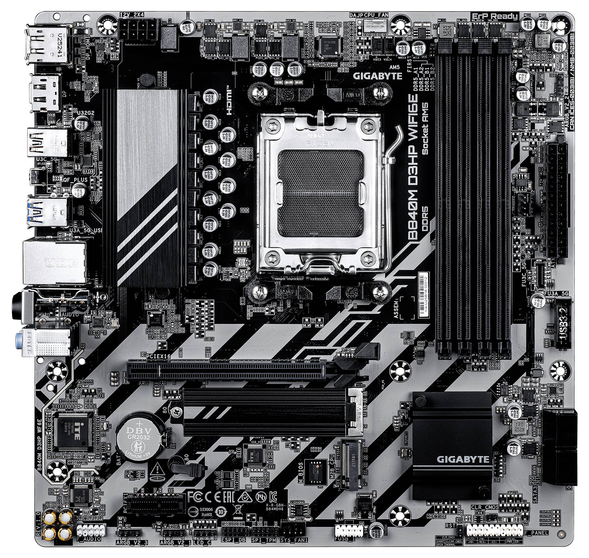 Gigabyte B840M D3HP WIFI6E Základná doska Socket AMD AM5 Tvarový faktor Micro-ATX Čipová sada základnej dosky AMD® B840-1