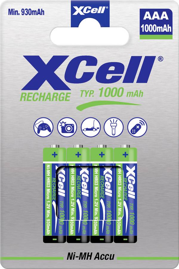 XCell  mikrotužkový akumulátor typu AAA  Ni-MH 1000 1.2 V 1 ks