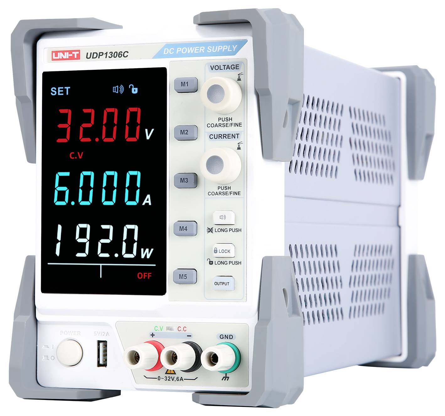 Uni-T UDP1306C laboratórny zdroj s nastaviteľným napätím, 0 - 32 , 0 - 6 A, 160 W, USB zariadenia, RS-232, možné program-1