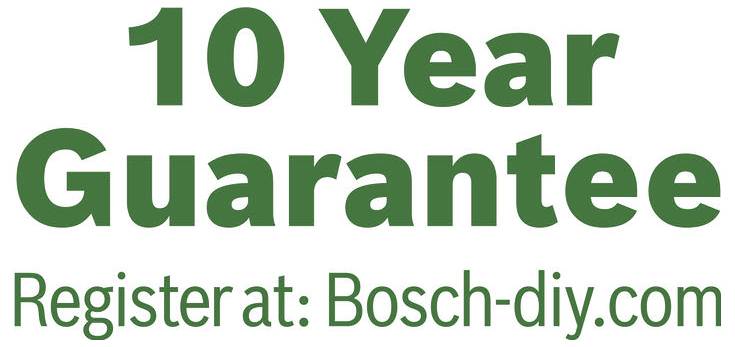 10 rokov záruky<br><br>Zaregistrujte sa na: Bosch-div.com