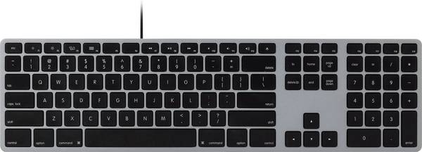 Matias FK318CB Aluminum Wired Keyboard for Mac USB klávesnica US anglická, QWERTY, Mac space Grau