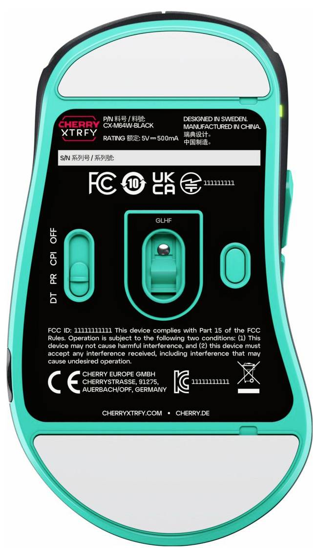 Cherry XTRFY M64 Wireless, Black optická myš, prenos bezdrôtový, 5 tlačidlo-6