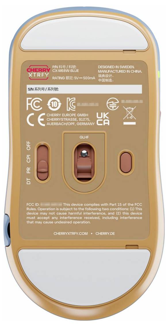 Cherry XTRFY M68 Wireless, Blue myš, prenos bezdrôtový, 5 tlačidlo-6