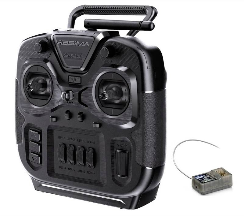 Absima 6-channel Stick sset SR6S-EVO 2.4GHz 6-CH RX Zwart RC handzender 2,4 GHz Aantal kanalen: 6