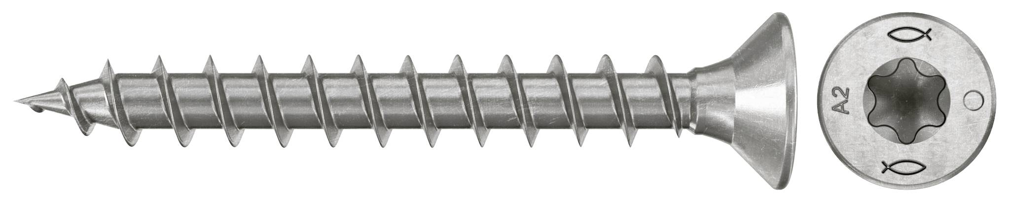 Fischer 574052 Spaanplaatschroef 3 mm 16 mm TX RVS 200 stuk(s)