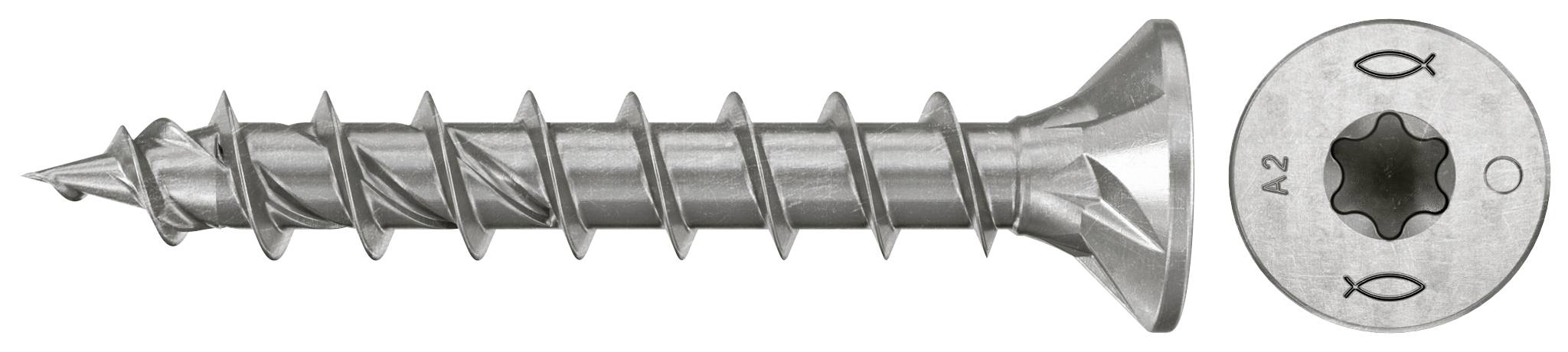 Fischer 574069 Spaanplaatschroef 5 mm 35 mm TX RVS 200 stuk(s)