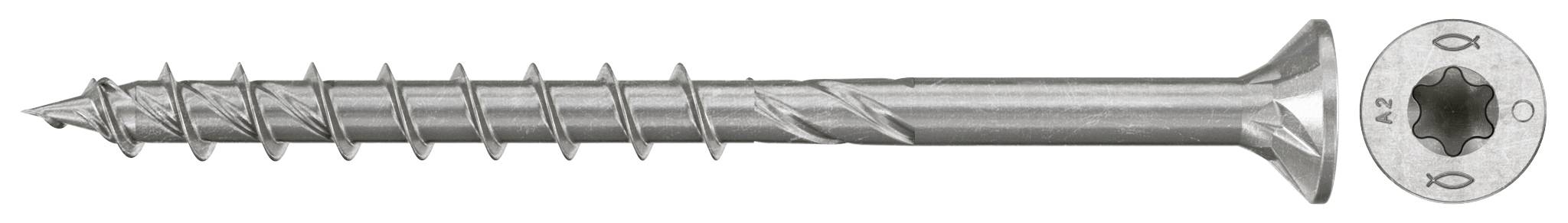 Fischer 574092 Spaanplaatschroef 6 mm 80 mm TX RVS 100 stuk(s)