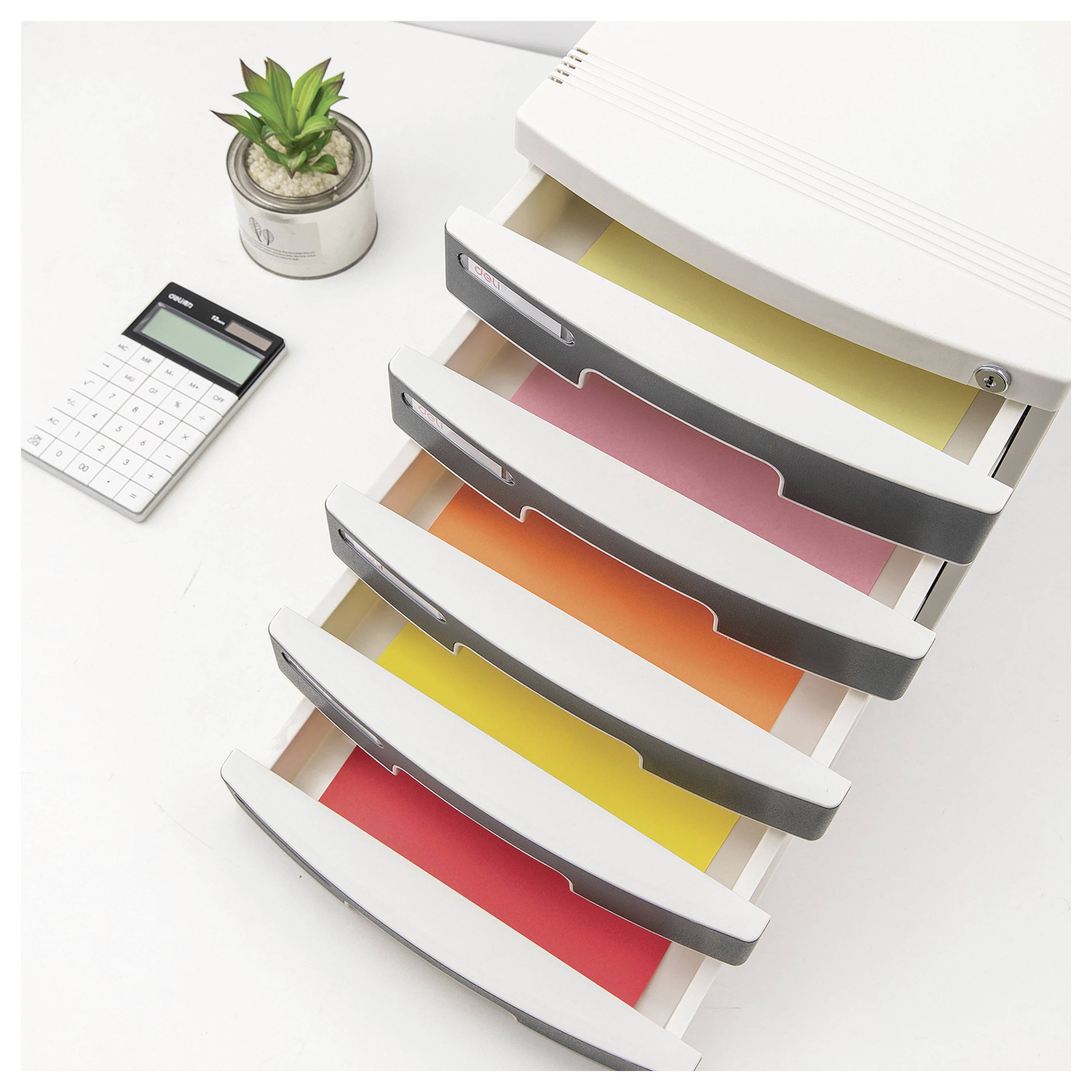 DELI D362582 box so zásuvkami DIN A4 Počet zásuviek: 5-8