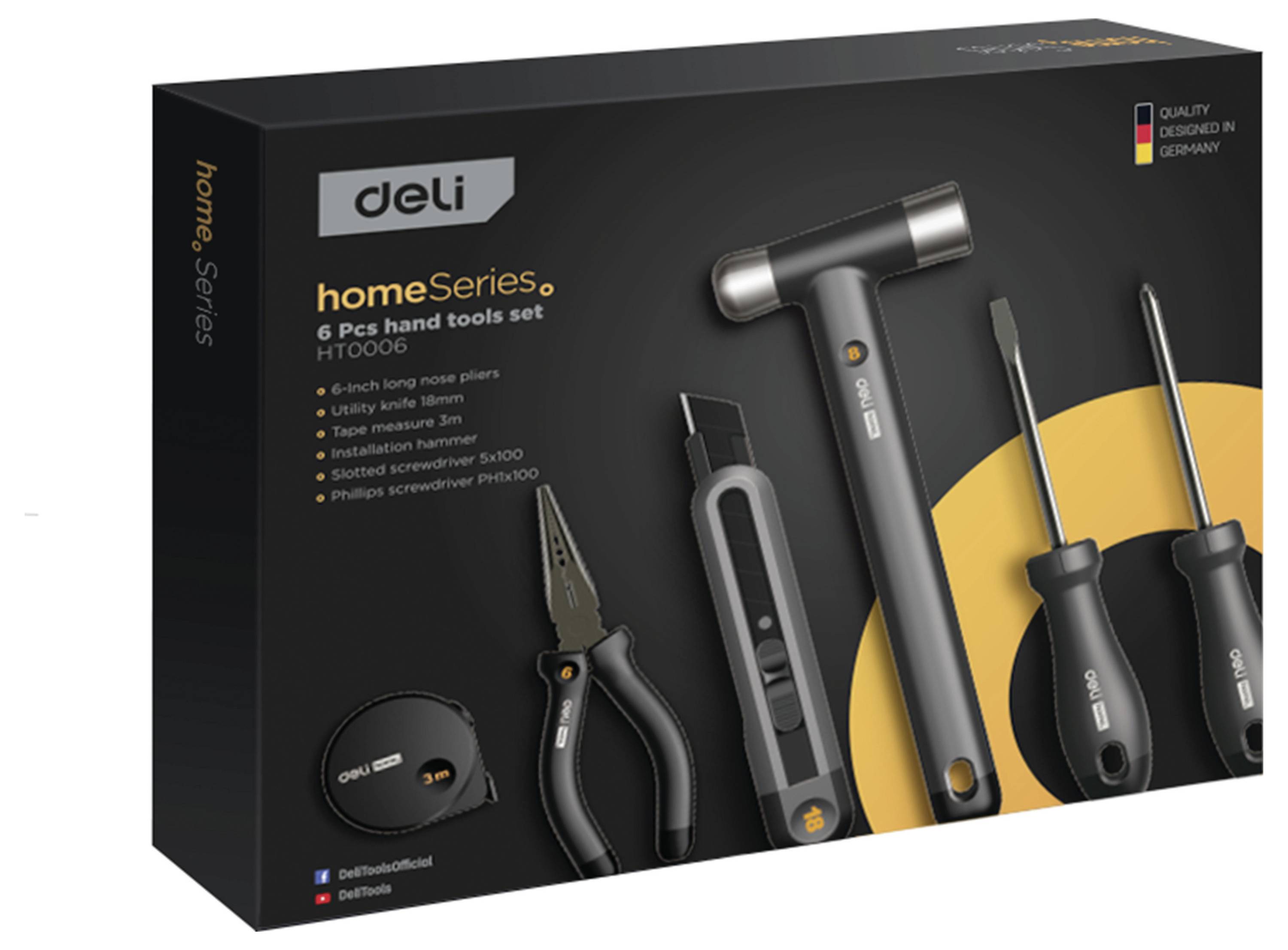 DELI EHT0006 sada náradia pre údržbára, univerzálny, v skladovacom boxe, D895285-1