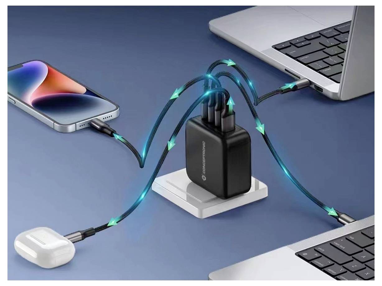 Conceptronic ALTHEA18B 100W 4-Port GaN USB PD Charger USB nabíjačka USB A, 3x USB-C®, 120550903101-14