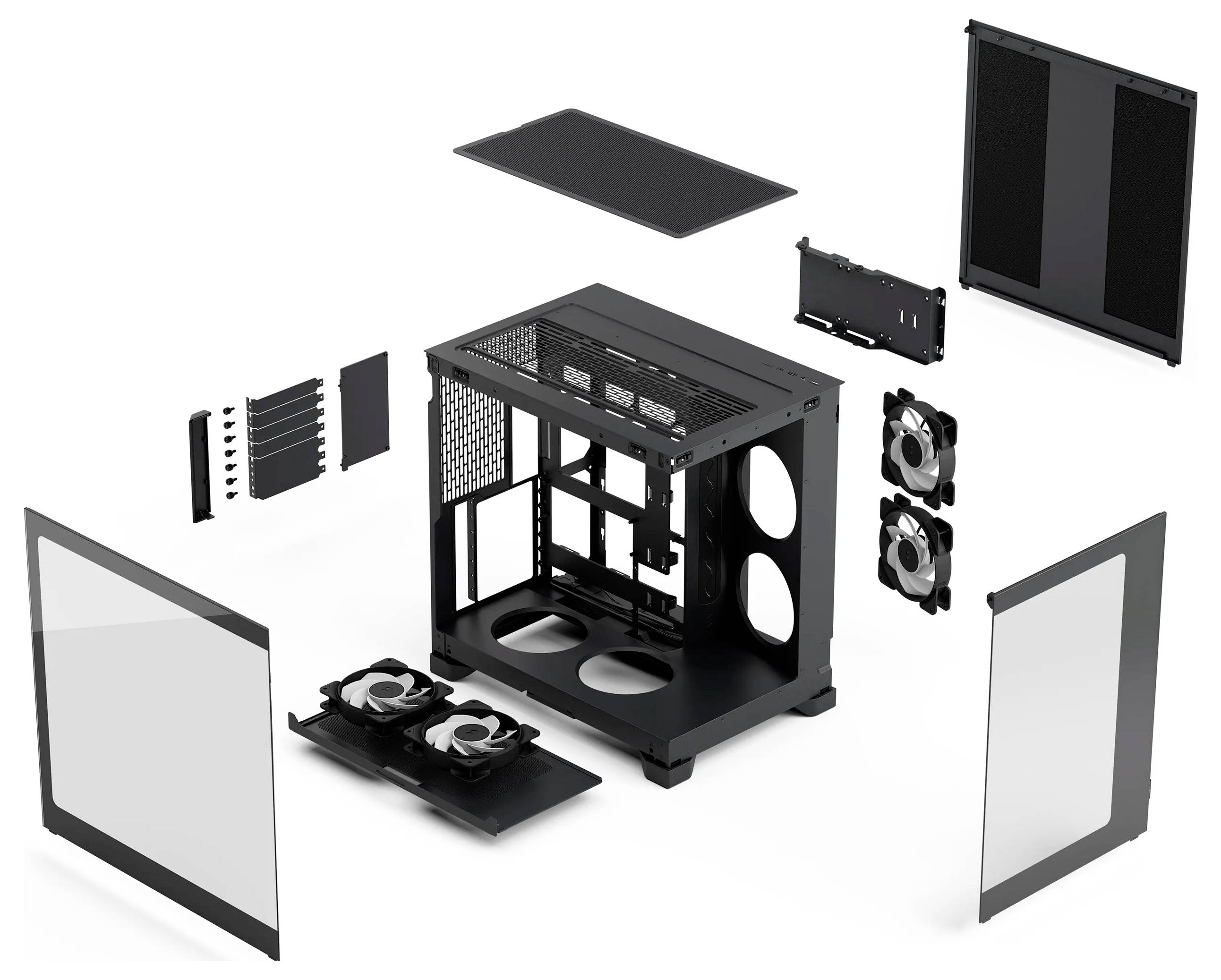 Fractal Design Geh Pop 2 Vision Black RG midi tower PC skrinka čierna 4 predinštalované LED ventilátory, prachový filter-5