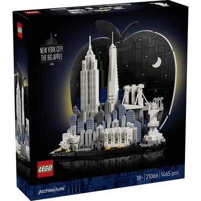 LEGO Architecture „New York City The Big Apple" balíček s modelom manhattanských pamiatok, vrátane Empire State Building a Sochy slobody, 1465 kusov, vek 18+