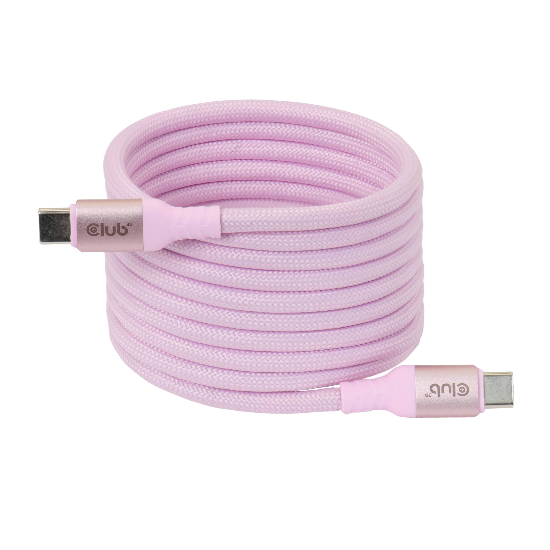 club3D Kábel USB-C USB 2.0 USB-C ® zástrčka 2 m ružová CAC-3031-0