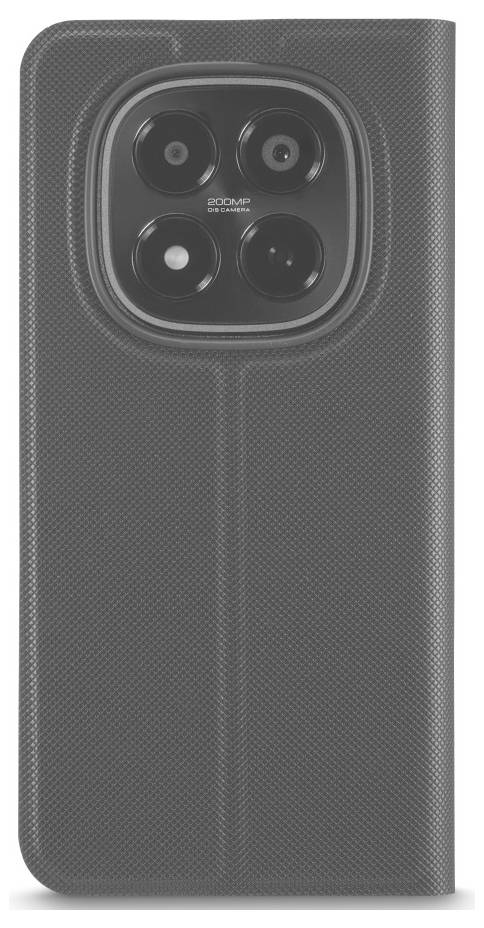 Sivý textúrovaný obal na smartphone s veľkým štvorcovým výrezom pre štyri fotoaparáty v hornej časti zadnej strany.