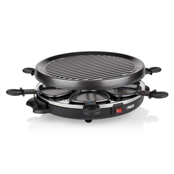 Princess 01.162725.01.001 raclette gril 6 panvíc, nepriľnavý povlak, indikátor čierna
